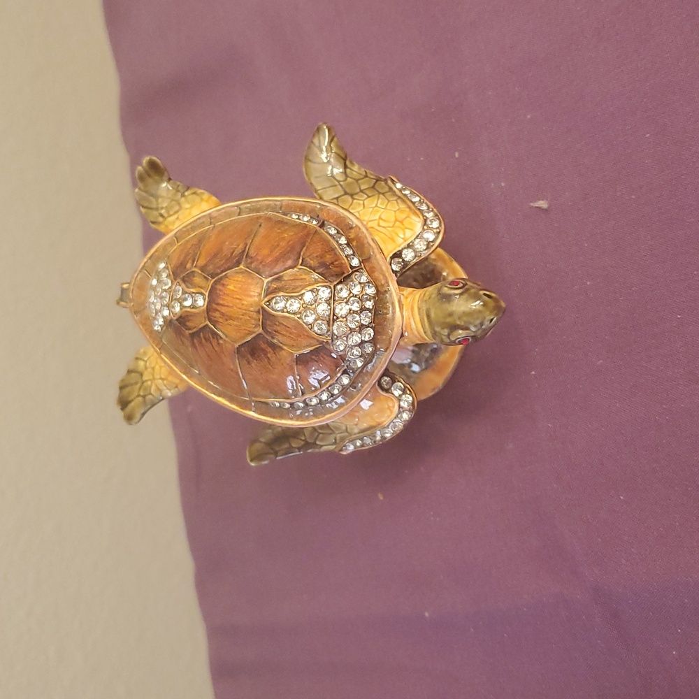 Crystal Embellished Turtle Figurine